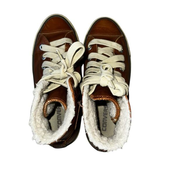 Converse Chuck Taylor All Star brown High-Top Leather Sneakers Men size 6 W- 8 - Picture 3 of 8
